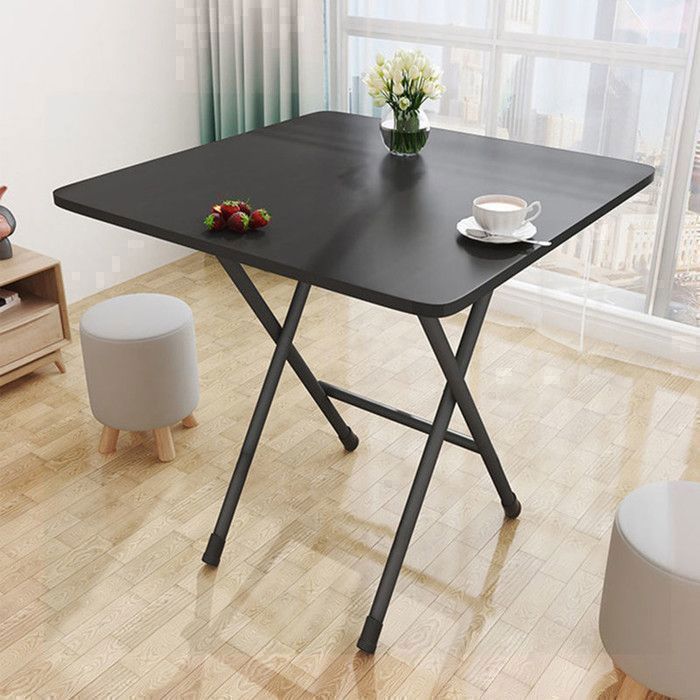 GIPAZ Table pliante - 2 à 4 personnes - extérieur et intérieur - carrée - 60x60x70 cm - Table multifonction pliante - Noir