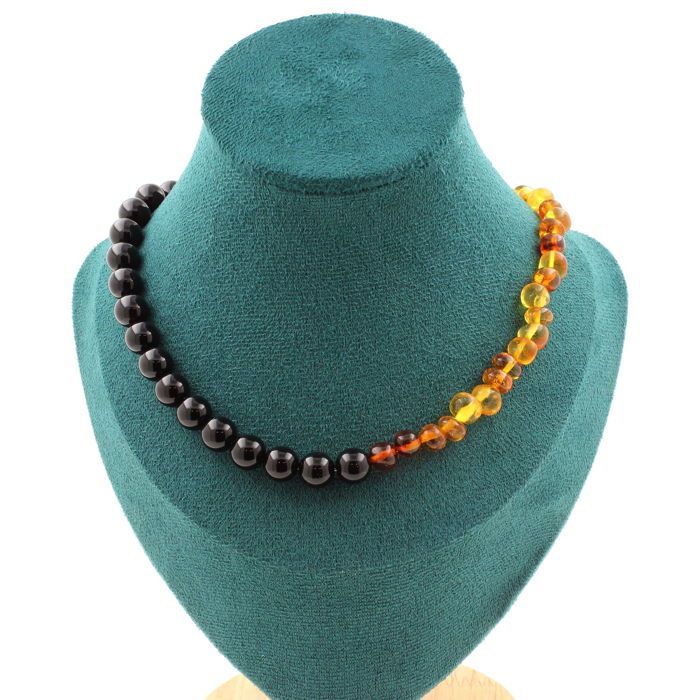 Collier 2 perles Ambre véritable de la mer Baltique. Chaine