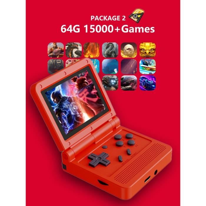 Console De Jeux Vidéo Portable Rétro R36S  Rouge 64 Go Systeme Linux Ecran Ips 35 Pouces Video De~p130313357