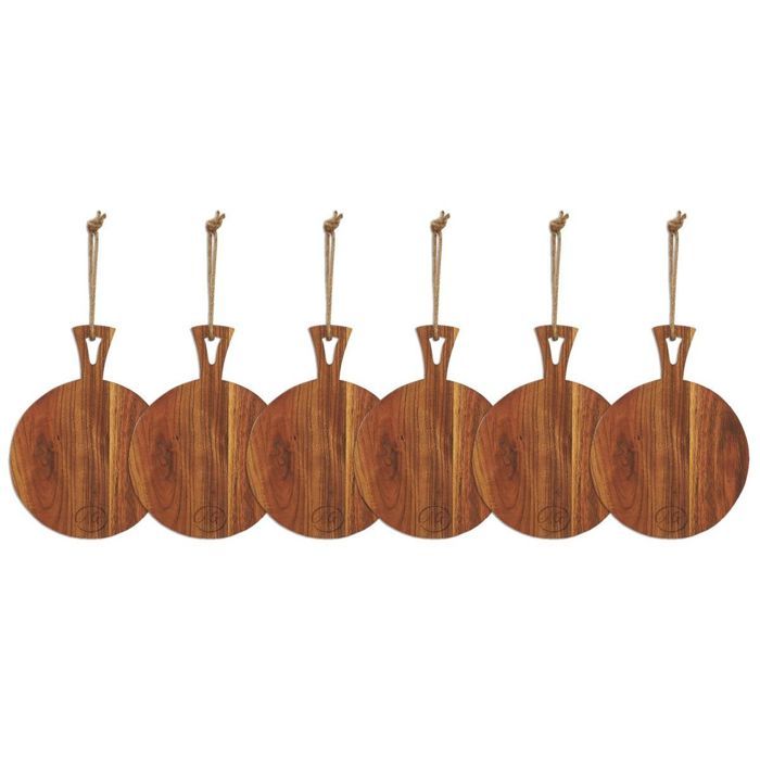 Zerodeko 6 Pièces Mini Planches à Découper Bois Avec Poignée - DIY Artisanat