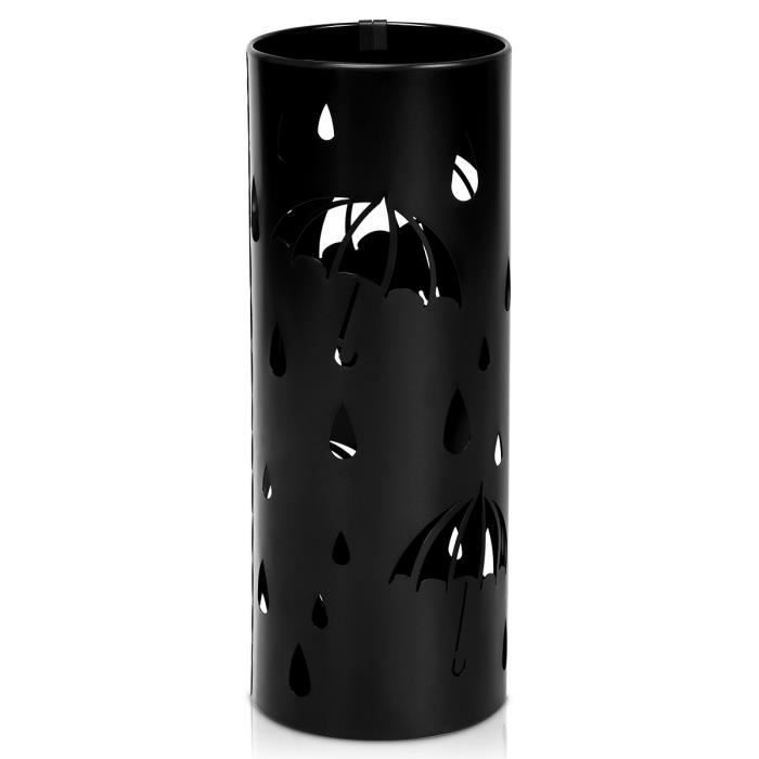 Porte-Parapluie HOMCOM Noir Carré – Design Moderne Avec Bac Récupérateur D'eau Amovible