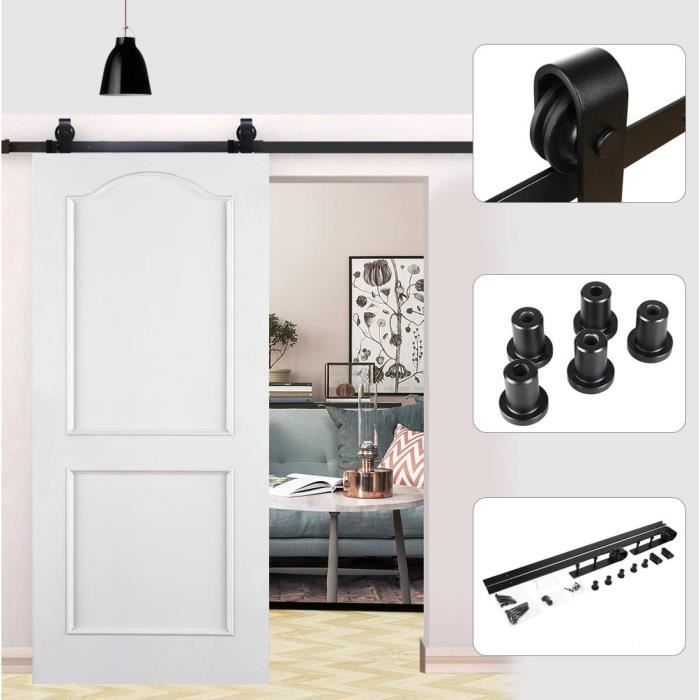 6ft Kit De Rail Pour Porte Coulissante Portes Interieures Grange Armoire 1830mm Achat Vente Porte Coulissante 6ft Kit De Rail Pour Porte Cdiscount
