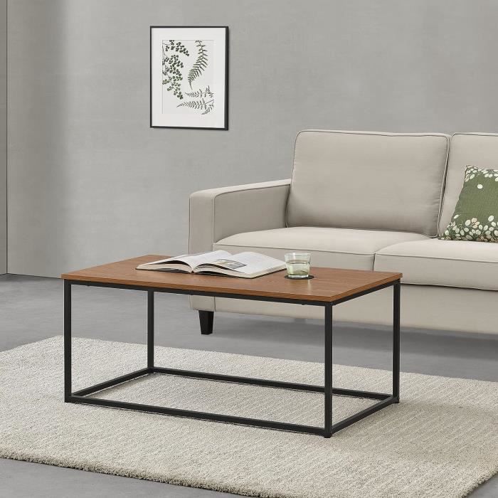 FIRMINANA Table Basse Moderne Du Milieu Du Siècle, Ovale En Noir Pour Salon Et Petits Espaces, 120 X 60 X 45 Cm