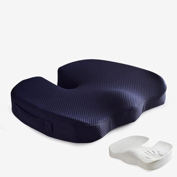 Coussin De Siège En Mousse à Mémoire De Forme Pour Rameur – 32x22x7 Cm, Avec Sangles, Noir