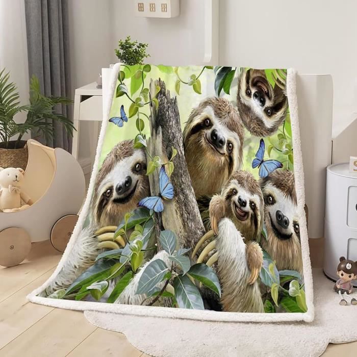 Tissu Polaire Fleece DTY 250g Imprimé Paresseux - 50x160cm, Pour Couture Et Loisirs Créatifs