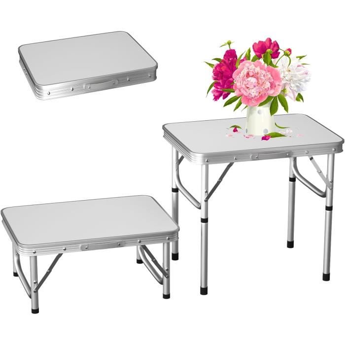 Table De Camping , Table Pique-nique Pliante Portable Extérieure En Aluminium 60 * 45 * 3cm