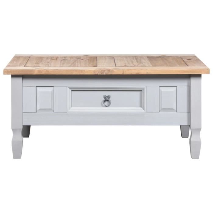 Table basse - Corona - Gamme Corona - Bois massif - Gris - Rectangulaire Table basse - Corona - Gamme Corona - Bois massif - Gris - Rectangulaire