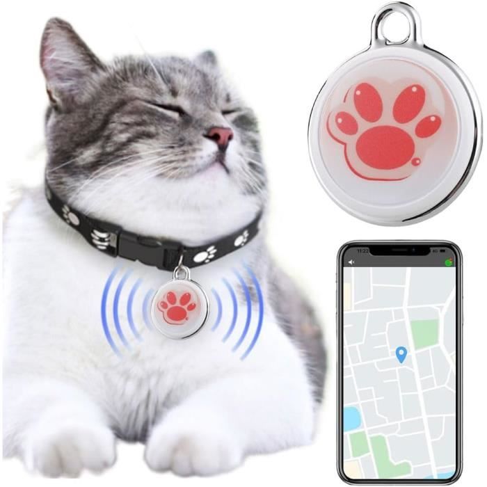 Collier GPS Chat Chien, Traceur GPS pour Chat Chien sans Abonnement, Mini Collier Traceur Chat en Temps réel, Collier Anti Fugue