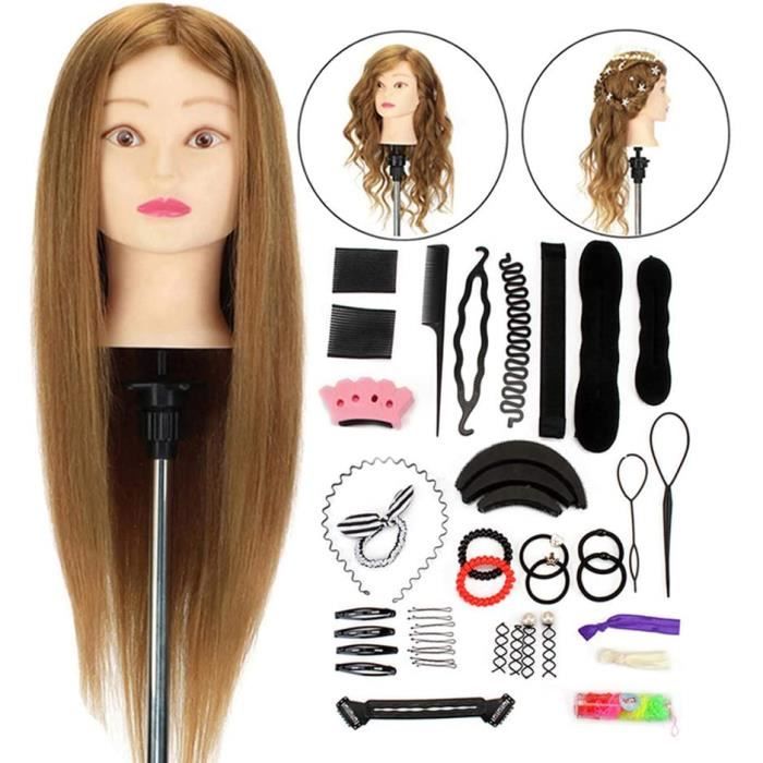 Tete A Coiffer Professionnelle Tetes D Exercice Cheveux Coiffure Coiffure Mannequin Pour Le Salon Coiffeur Poupee Cdiscount Jeux Jouets