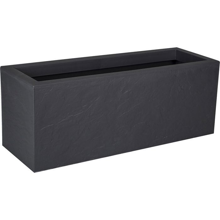 EDA Jardinière VOLCANIA UP Gris anthracite avec zone de rétention d'eau Dim. 79,5 x 29,5 x 29,5 cm - Volume 57 L