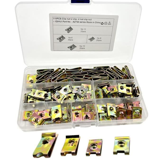 1 Set -Kit de clips de fixation pour carrosserie de voiture, 100 pièces,  rivets mixtes, broches de retenue à pression, pour pare cho - Cdiscount  Bricolage