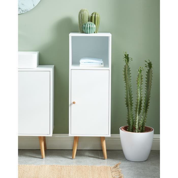 MAX Colonne de rangement salle de bain de style scandinave, coloris