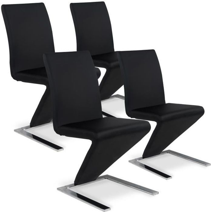 Lot de 4 chaises Delano Noir Lot de 4 chaises Delano Noir