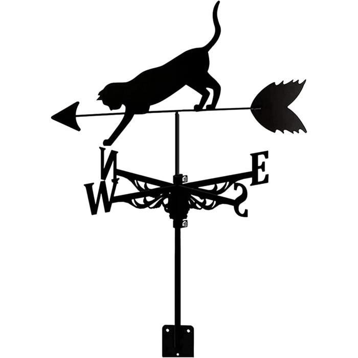 Girouette Cigogne En Acier Inoxydable - 35 X 50 Cm - Décoration De Jardin, Indicateur De Direction Vent