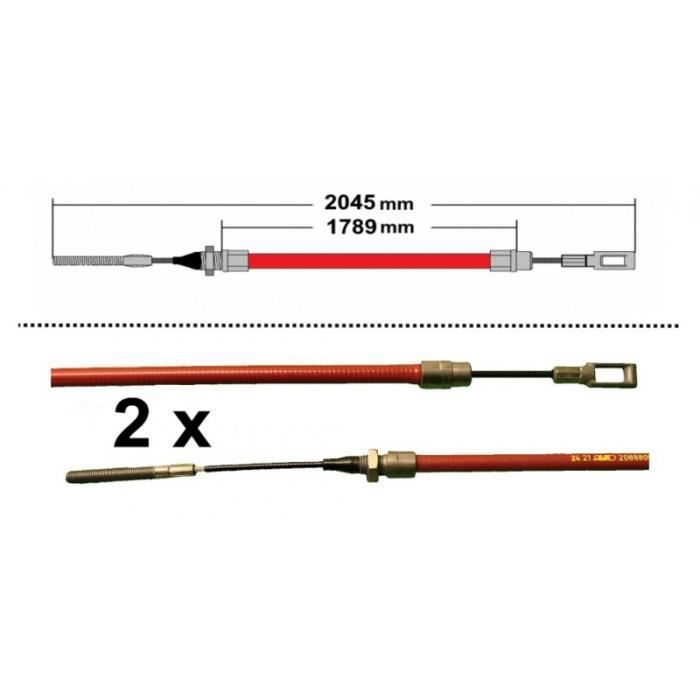 Lot De 2 Câbles De Frein AL-KO Longlife - 1430mm Gaine - 1626mm Total - Compatible Freins 1635 2051 Etc.