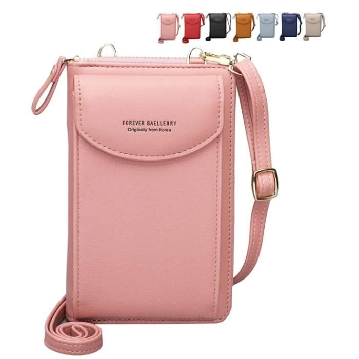 Portefeuille pour femme en cuir PU sac à bandoulière porte-monnaie téléphone portable Mini sac porte-carte portefeuille à bandoulièr
