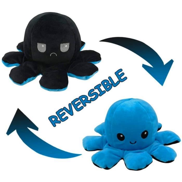 Rose Clair-Vert Clair Poulpe Peluche Reversible,Pieuvre Peluche Double Face,Peluche Poulpe Humeur,Mini Peluches Mignonnes,Jouets en Peluche pour Enfants Gar/çon Fille Friends