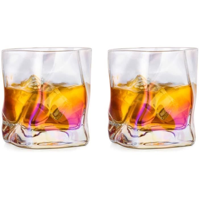Verre A Whisky Lot De 2 Verres à Whisky Irréguliers Pour Boire Une Variété De Whisky Et Cocktails à L'ancienne, Mat Verre à Whisky