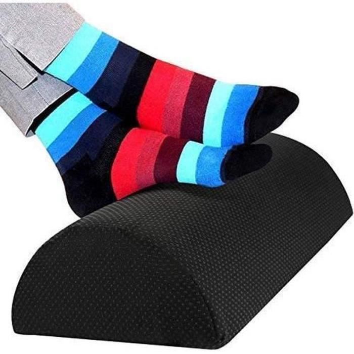 Repose-pieds - Ergonomique - Noir - Fonction de massage - Antidérapant - 6 hauteurs réglables - Maison