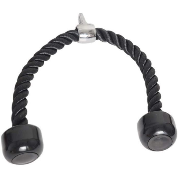 Corde Triceps Poignée Ergonomique - Nylon Renforcé Noir - Pour Machine à Câble - Exercices Extension Triceps