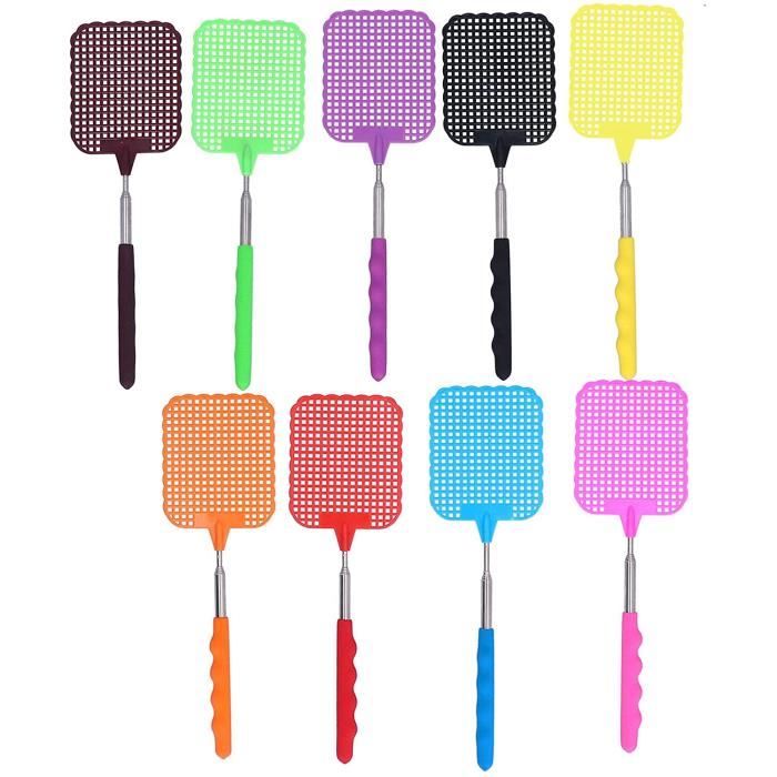 Tapettes à Mouches Télescopiques - Lot De 3, Longueur Réglable De 26 Cm à 73 Cm, Robustes Et Légères