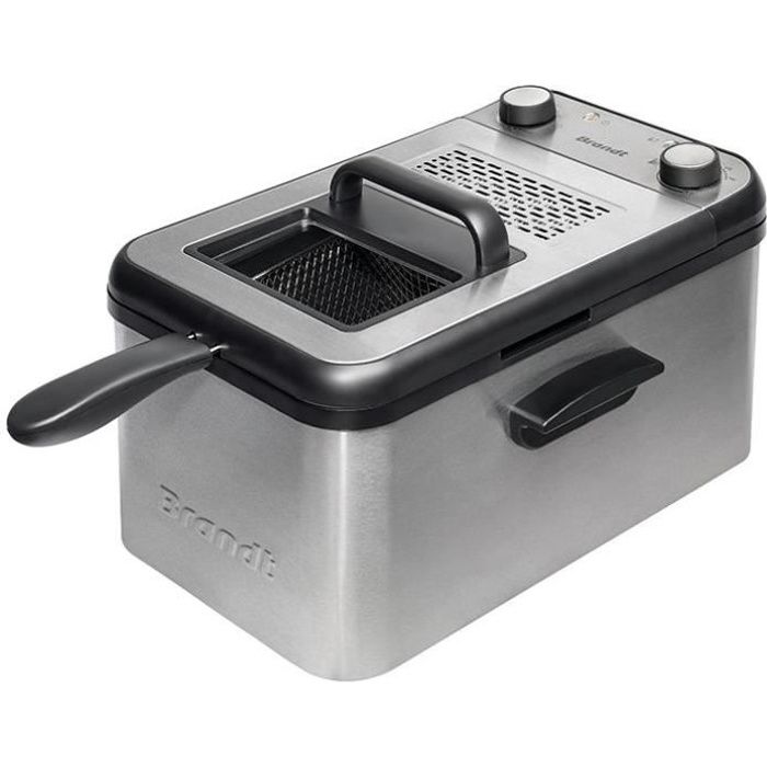 BRANDT Friteuse 0,9kg de frite 3,2l d'huile 2200 Watts FRI3200 inox