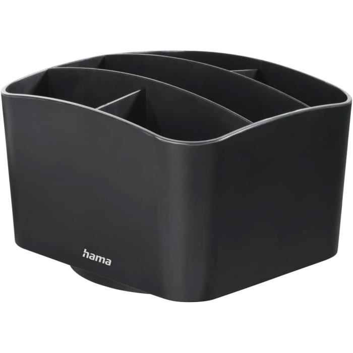 Support De Télécommandes En Bois Et Acier - Organisateur De Salon Avec 4 Compartiments, Design épuré (Noir)