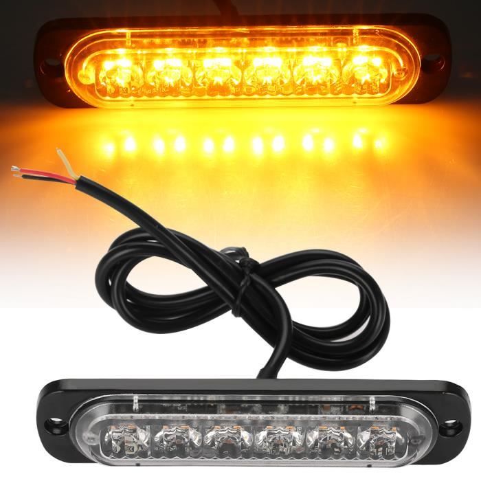 Kit De 2 Feux Clignotants LED Orange 16cm - 12V, 18W, IP65 - Pour Toit De Voiture, 4x4, Tracteur