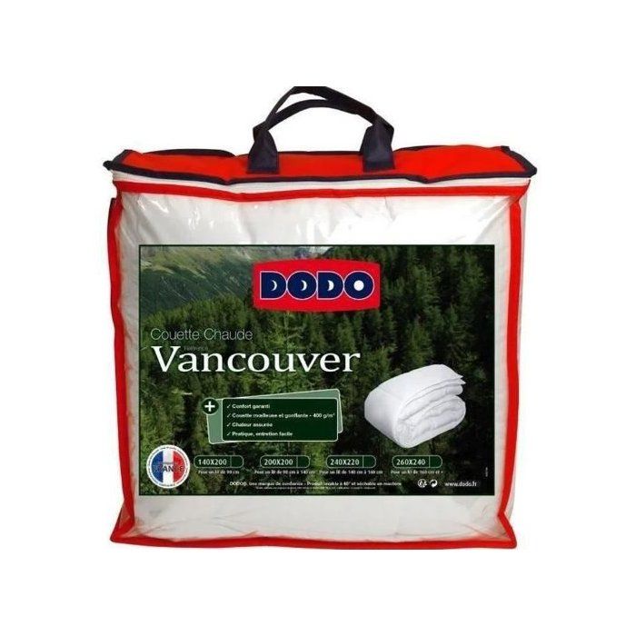 Couette Chaude Vancouver 400gr/m² - DODO - 240 x 260 cm - Blanc