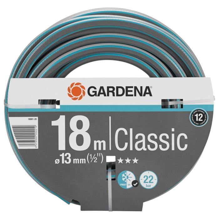 Tuyau d'arrosage de jardin GARDENA Classic - diamètre 13mm - 18m