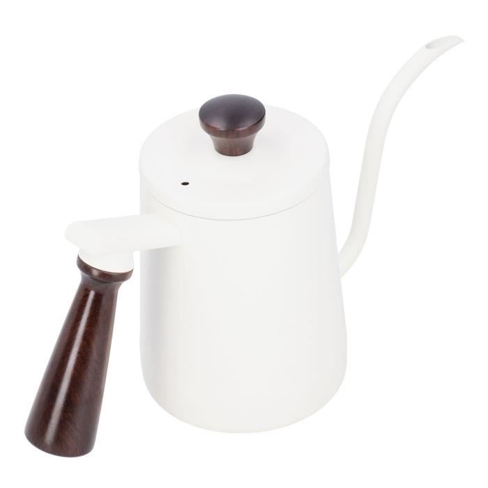 Verseuse à Café Long Bec En Acier Inoxydable Avec Manche En Bois - Pour Infusion Manuelle Et Thé