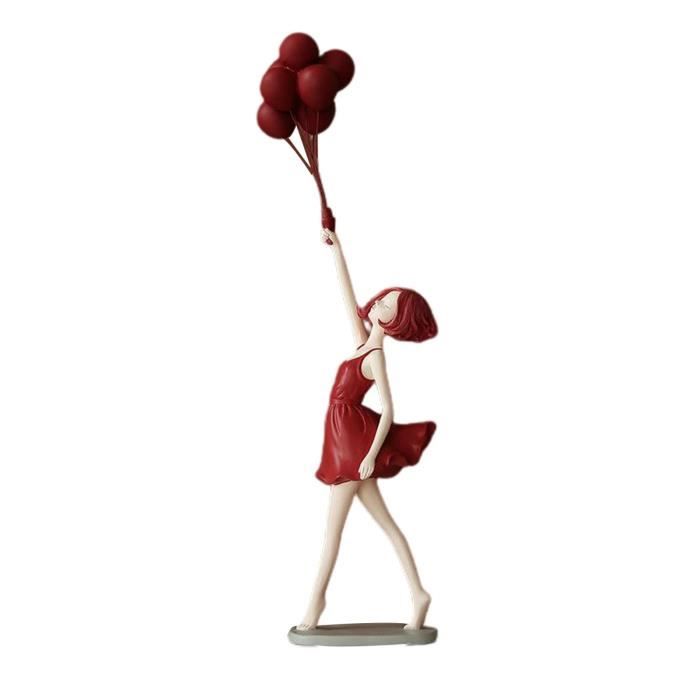 Statue Bansky "La Petite Fille Au Ballon" - Résine, 24 Cm, Coloris Au Choix