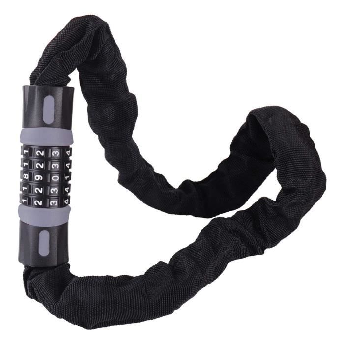 Jortmrd 121cm Antivol Velo Sécurité élevé Cadenas Velo Avec 2 Clés, Bike Lock Chaîne En Acier De 5 Mm, Boucle à 23 Sections, Pour Vélos, Motos, Trotinette Electrique