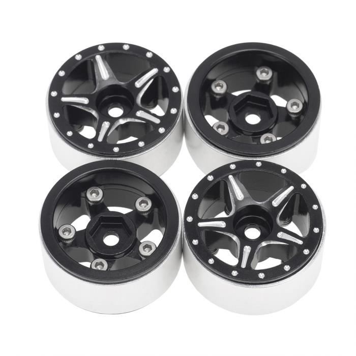 Lot de 4 moyeux hexagonaux de roue de voiture RC, adaptateur de roue noir adapté pour SCX10 1/10