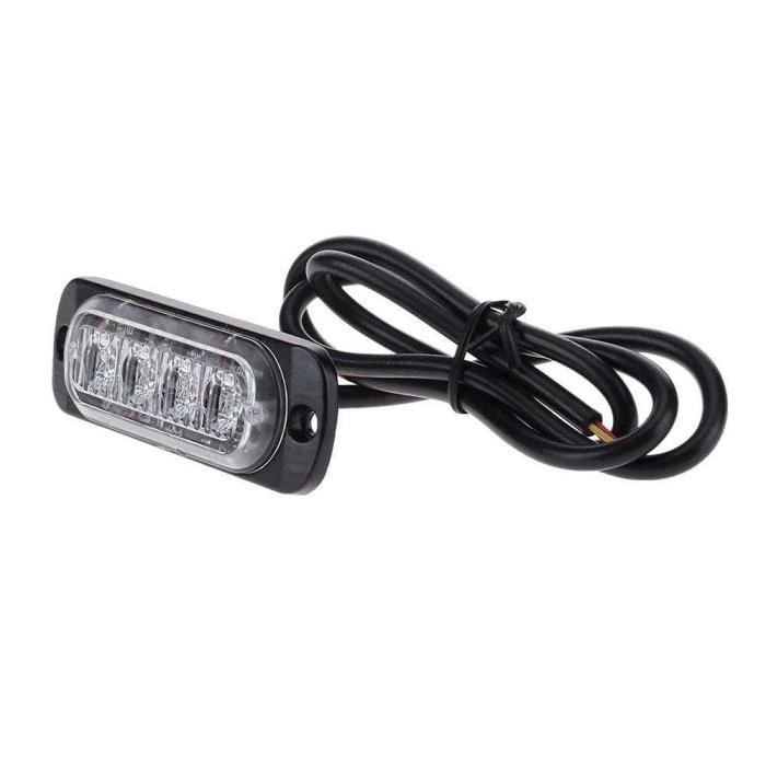 Feux Stroboscopiques LED Willpower 12V 24V - 2 Pièces Blanc 12 LED, étanches IP67, Pour Véhicule Utilitaire, Remorque, Bateau