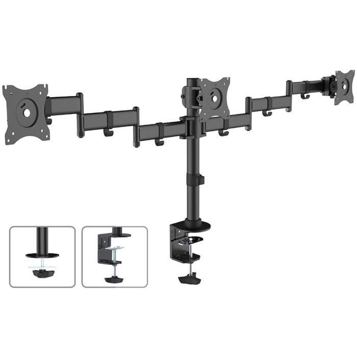 Support de table - Maclean - MC-691 - 3 moniteurs 13-27 - Charge max 8kg - Inclinable à 45°