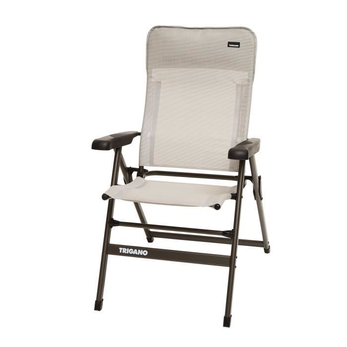 TRIGANO FAUTEUIL ALU DOSSIER BAS SLIM Grège Cdiscount Sport