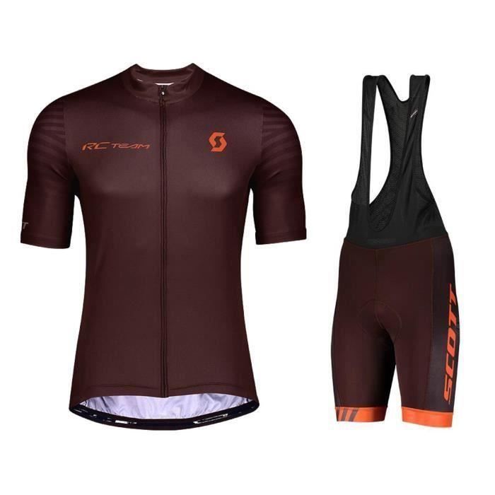 Scott Maillot De Cyclisme Homme Manches Courte Cuissard A Bretelles Velo Route Vtt Gel Ensemble De Vetement Equipe De Pro Prix Pas Cher Cdiscount