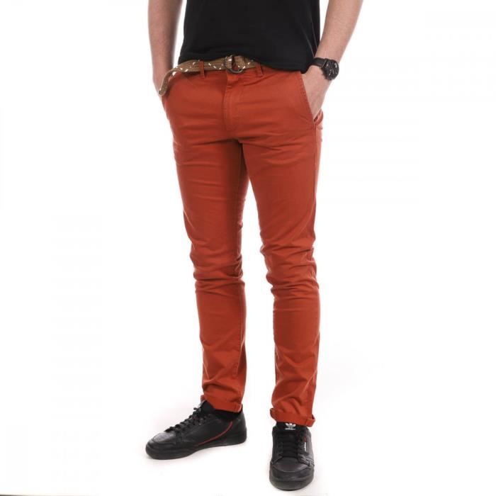 pantalon chino orange homme teddy smith pallas