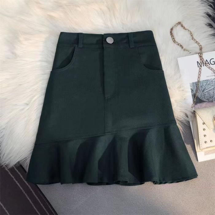 Mini-jupe Femme Denim Co Coton Vert Géométrique – Taille 12 – Cordon De Serrage