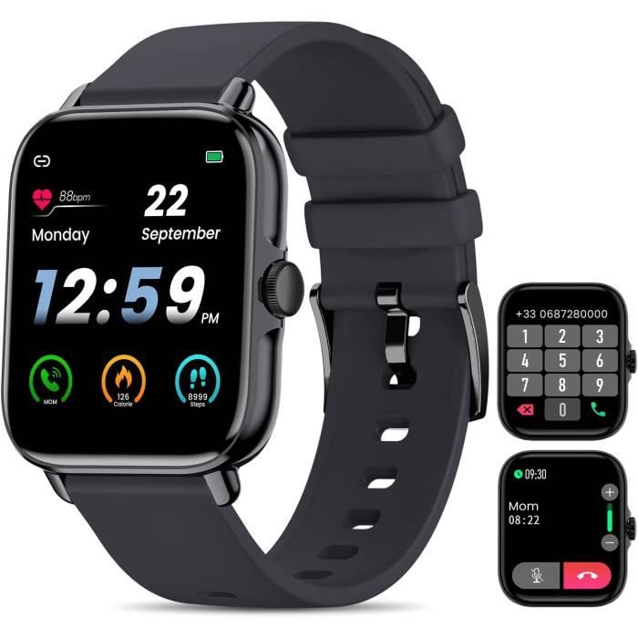 WeurGhy Montre Connectée Homme Femme Appel Bluetooth, 1.85'' HD