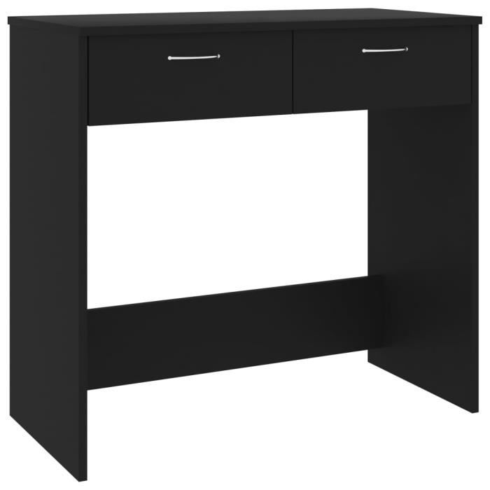 Bureau - OMABETA - M21201 - Noir - Aggloméré - 80x40x75 cm avec 2 tiroirs