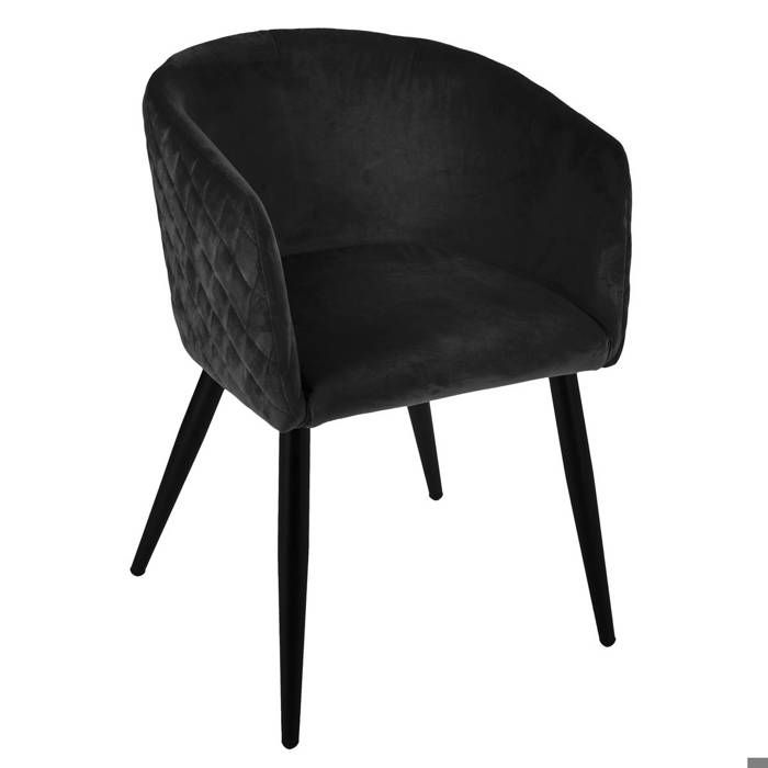 Fauteuil Marlo velours noir - Atmosphera Créateur dintérieur Fauteuil Marlo velours noir - Atmosphera Créateur dintérieur