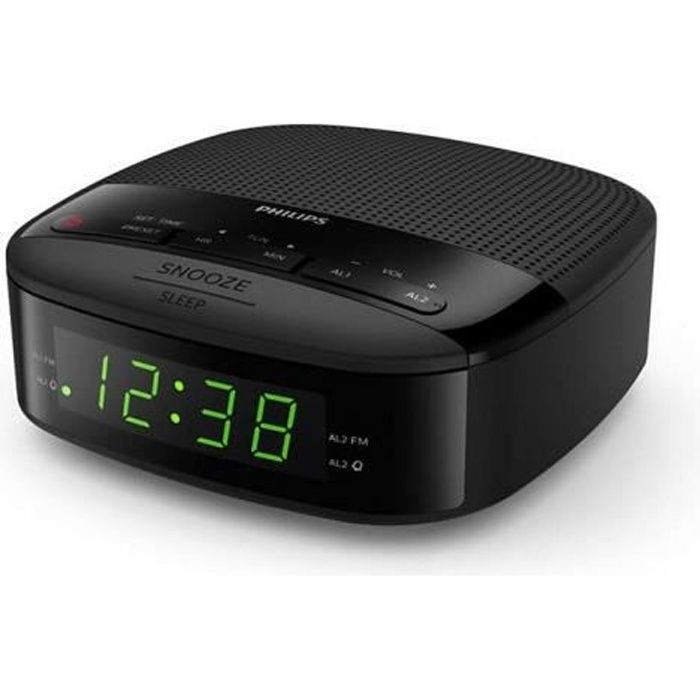 Philips Audio R3205/12 Radio-réveil, Radio FM (Double Alarme, Arrêt programmé, Radio numérique, Forme compacte, Batterie de Secours,