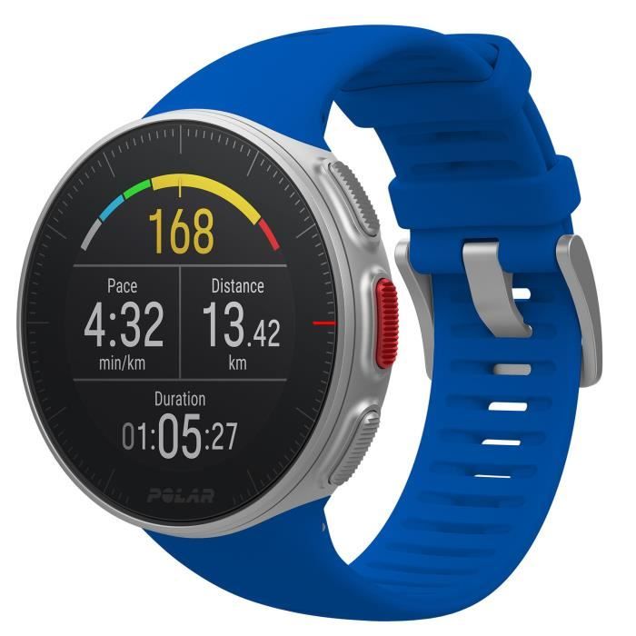 Montre GPS multisport connect e Polar Vantage V bleue taille M