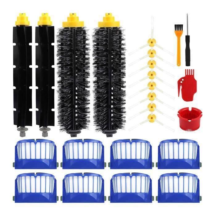 Ytaland Accessoires de rechange pour iRobot Roomba i3 i7 J7 i4 i7+ i3+ i4 i4+ i6 i6+ i8 i8+ j7+ Plus E5 E6, série I & j (2 brosses en caoutchouc, 4