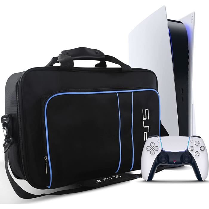 PS5 Sac de Transport sac dépaule Sac de Protection pour PS5 Console Manette et Accessoires pour Sony Playstation 5 Bleu