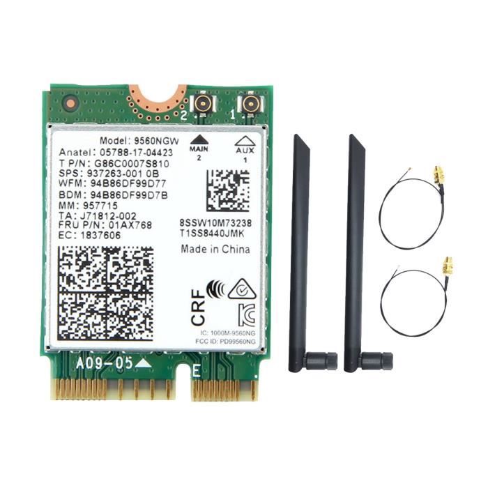 FOR Carte Réseau Bibande Sans Fil Bluetooth5.0 802.11Ac M.2 Avec Câble