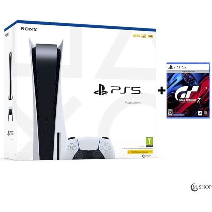 SONY Console salon -  - PlayStation 5 &Eacute;dition Standard - 825 Go - Blanc - Gran Turismo 7 PS5 