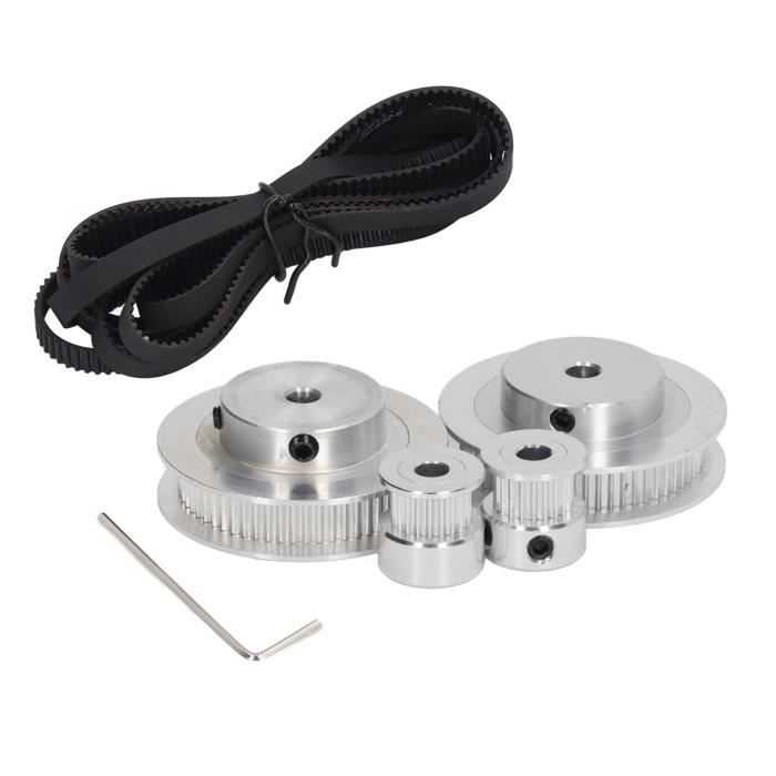 Kit Poulies GT2 Pour Imprimante 3D - 2 Poulies En Alliage Aluminium (20t 5mm + 60t 8mm) - Transmission Précise Sans Glissement